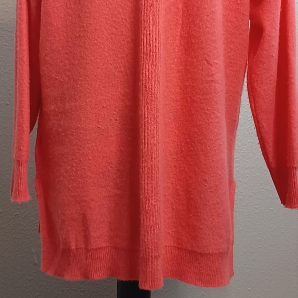 Anthropologie Pilcro 100% Cashmere Old Money Coral Button Down Front Cardigan - Picture 6 of 12
